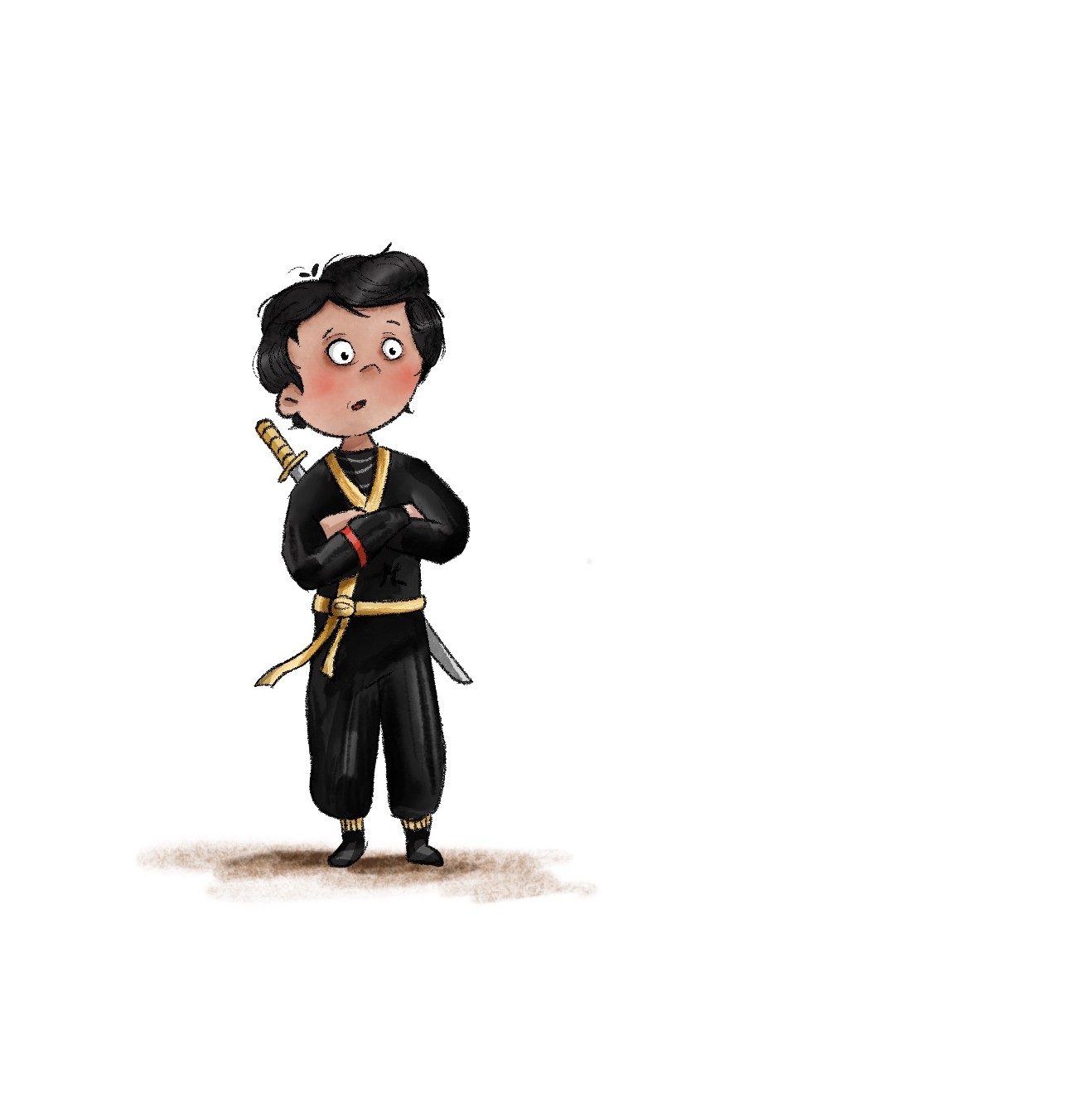 ninja schärfer 3 Illustrationen eines kleinen Ninjas